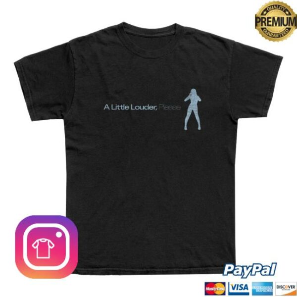 Rose Gray Music Store Merch A Little Louder, Please Black Album T-Shirt
