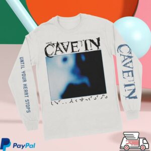 Deathwish Inc Store Merch Cave In Until Your Heart Stops White Longsleeve T-Shirt