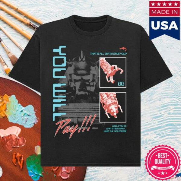 Skibidi Toilet Merch Store Juggernaut You Will Pay Unisex Tee