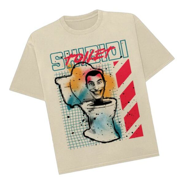 Skibidi Toilet Merch Store Splatter Paint Toilet Unisex Tee