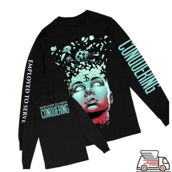 Deathwish Inc Store Merch Employed To Serve Conquering Black Longsleeve