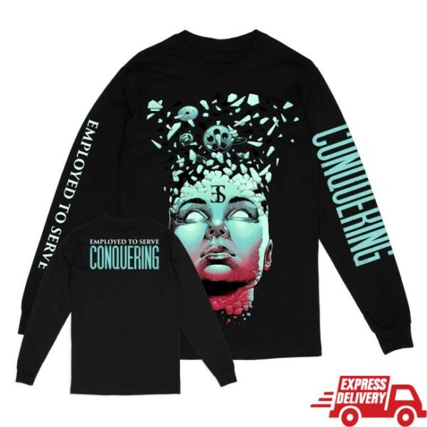 Deathwish Inc Store Merch Employed To Serve Conquering Black Longsleeve