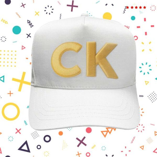 Tpusa Merch Ck Gold Puff Embroidered White Hat