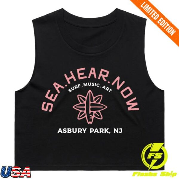 Sea Hear Now Festival Merch Store Surf Lineup Crop Tank