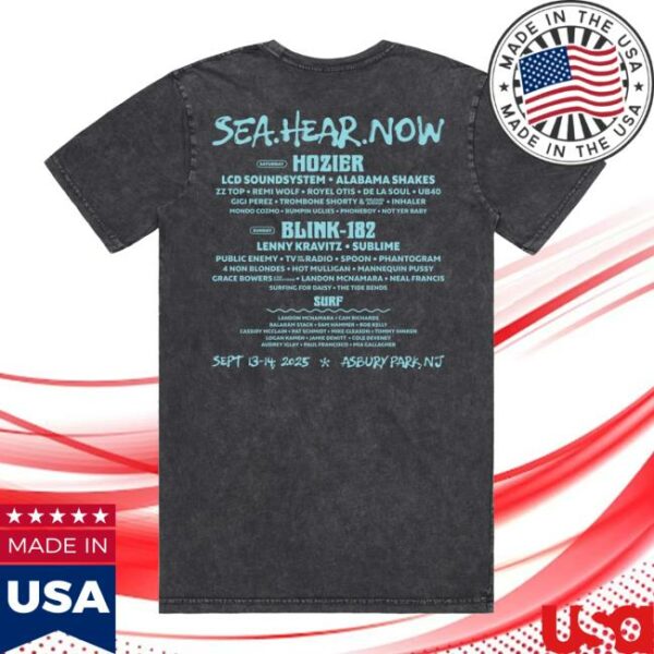 Sea Hear Now Festival Merch Store Wave Lineup Tee