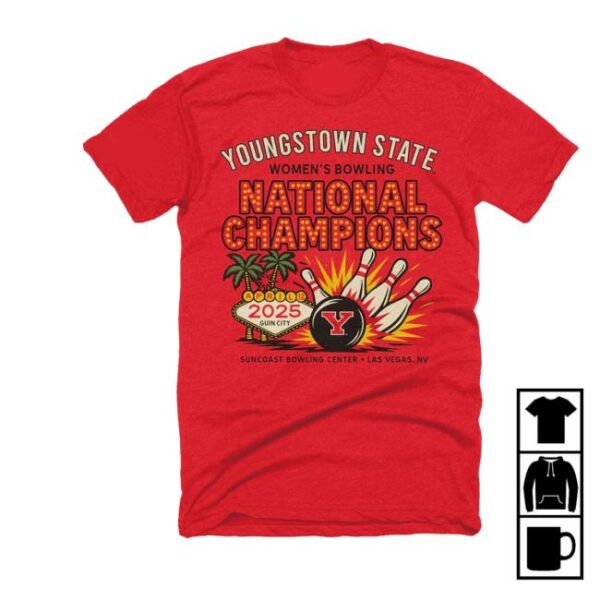 Youngstown Clothing Co Merch Store 2025 Ysu Bowling Champs Shirt