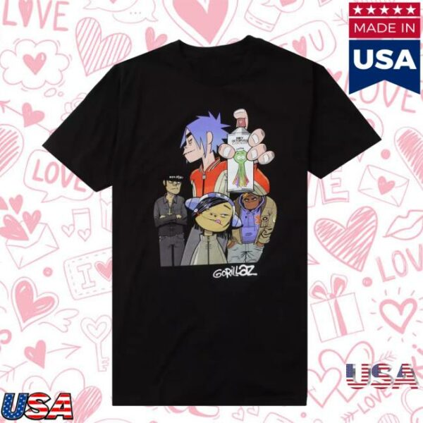 Hot Topic Merch Store Gorillaz Group Poster T-Shirt