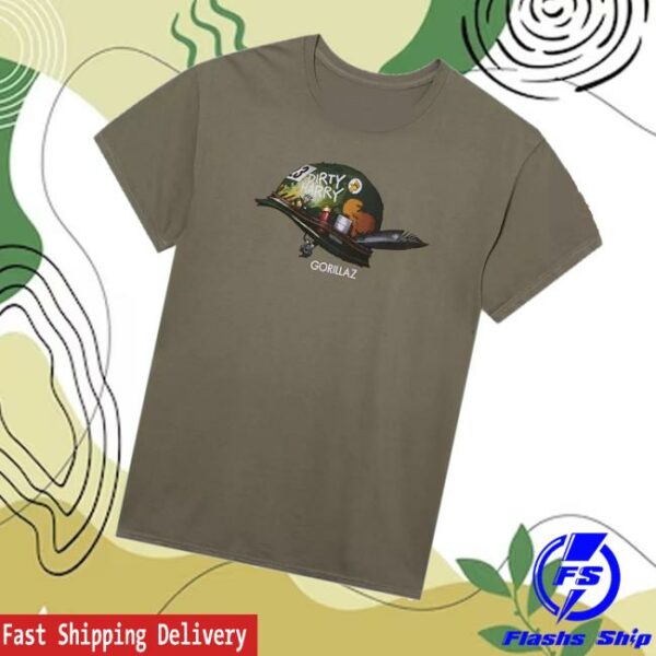 Hot Topic Merch Store Gorillaz Dirty Harry Helmet T-Shirt