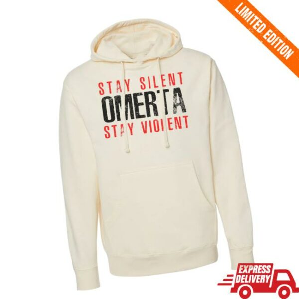 Omertamia Store Merch Stay Silent Stay Violent Bone Pullover Hoodie