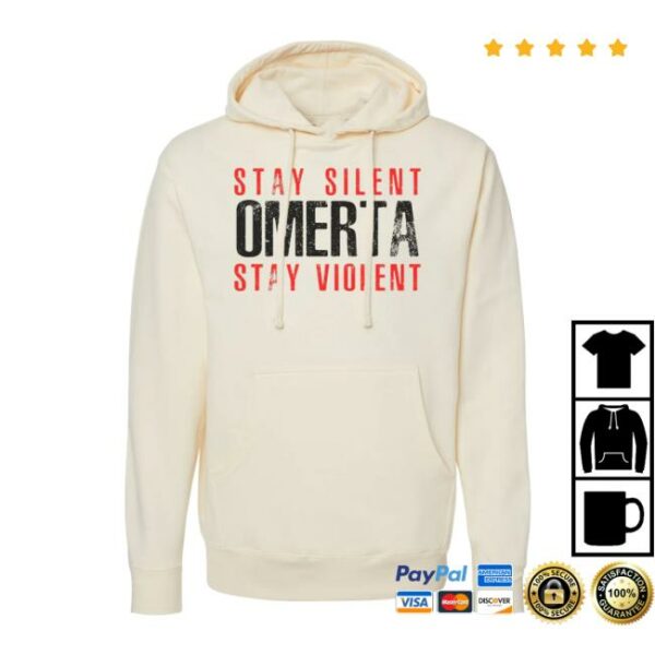 Omertamia Store Merch Stay Silent Stay Violent Bone Pullover Hoodie