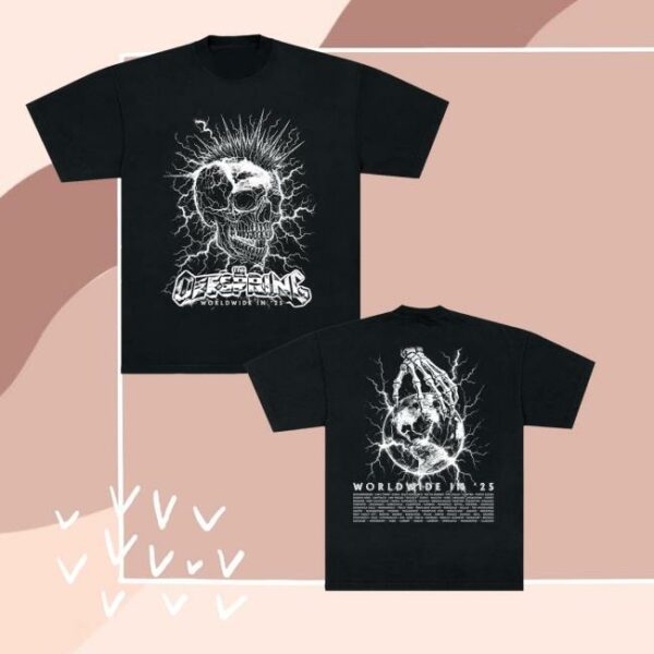 Offspring Store Merch Mohawk Skull 2025 Tour Tee