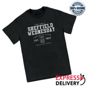 The Terrace Store Merch Sheffield Wednesday 1867 Black T-Shirt