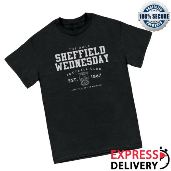 The Terrace Store Merch Sheffield Wednesday 1867 Black T-Shirt