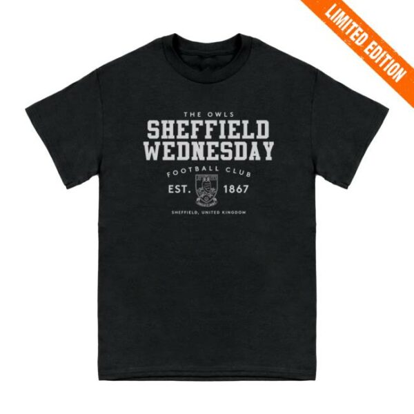 The Terrace Store Merch Sheffield Wednesday 1867 Black T-Shirt