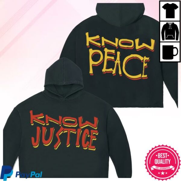 Barriers Worldwide Store Merch Know Justice Know Peace Aged Hoodie