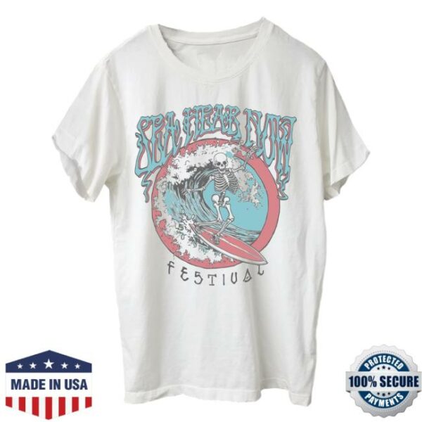 Sea Hear Now Festival Store Merch Skeleton Lineup Tee