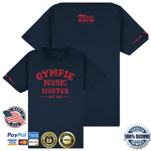 Gympie Music Muster Store Merch Muster College Navy T-Shirt