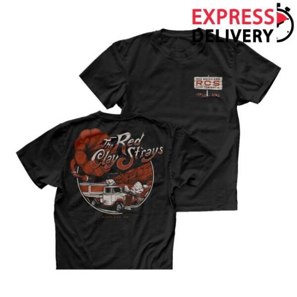Red Clay Strays Merch Red Clay Strays Tour Red Rocks Co 25′ Night 2 T-Shirt
