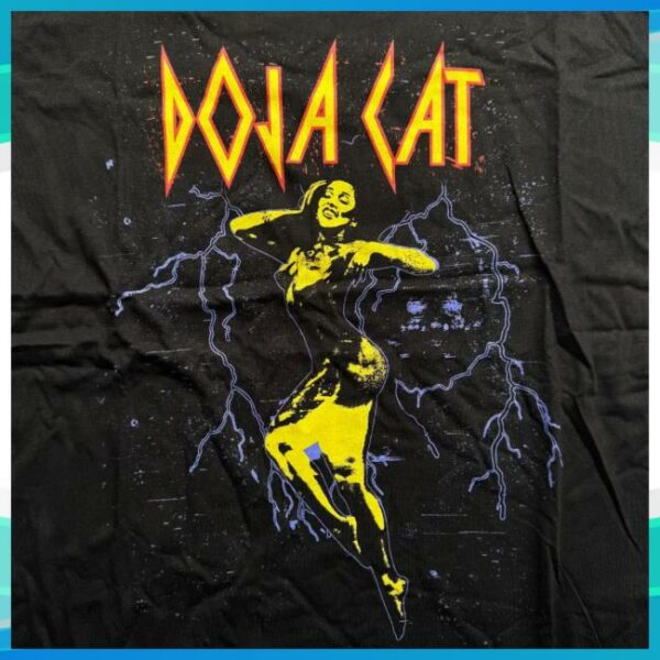 Twisted Thread Store Merch Doja Cat Lightning Planet Black T-Shirt