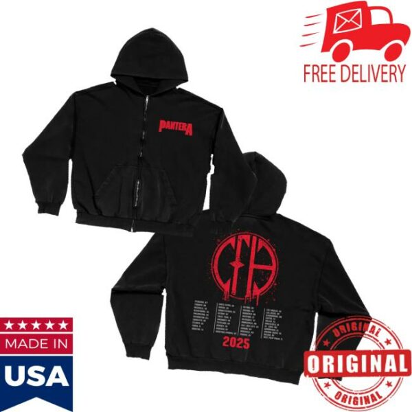 Pantera Store Merch Pantera 2025 Zip Up Hoodie