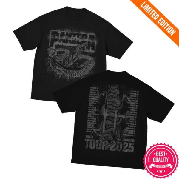 Pantera Store Merch Black Snake Cfh 2025 Tour T-Shirt