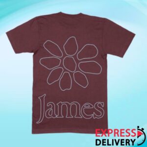 James Store Merch Daisy Outline Maroon T-Shirt