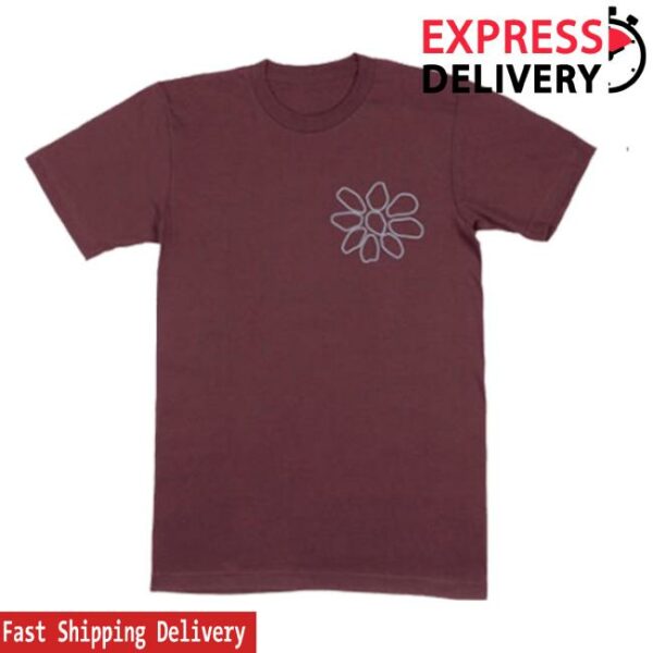 James Store Merch Daisy Outline Maroon T-Shirt