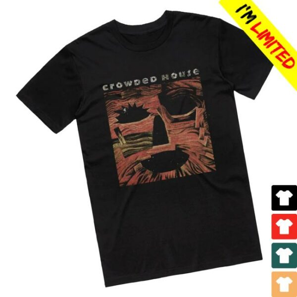 Official Merchandise Store Crowded House Woodface Black T-Shirt