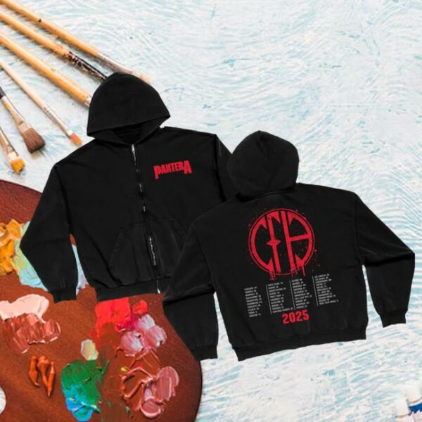 Pantera Official Store Merch Pantera 2025 Zip Up Hoodie