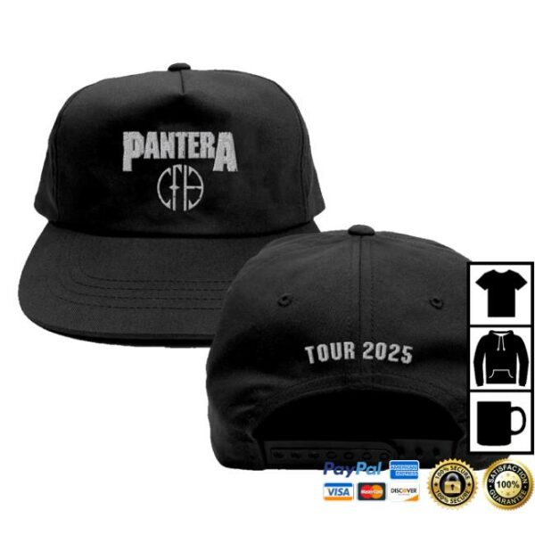 Pantera Official Store Merch Pantera Tour 2025 Snapback Hat