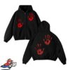 kenny Rory Merch Store Handprint Zip Hoodie Blackaa