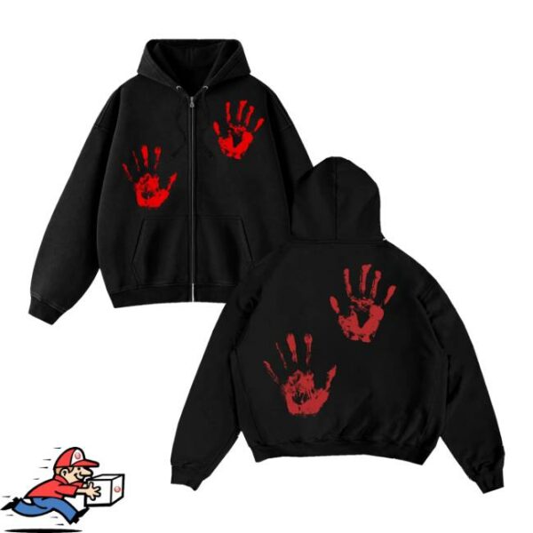 Rory Merch Store Handprint Zip Hoodie Black
