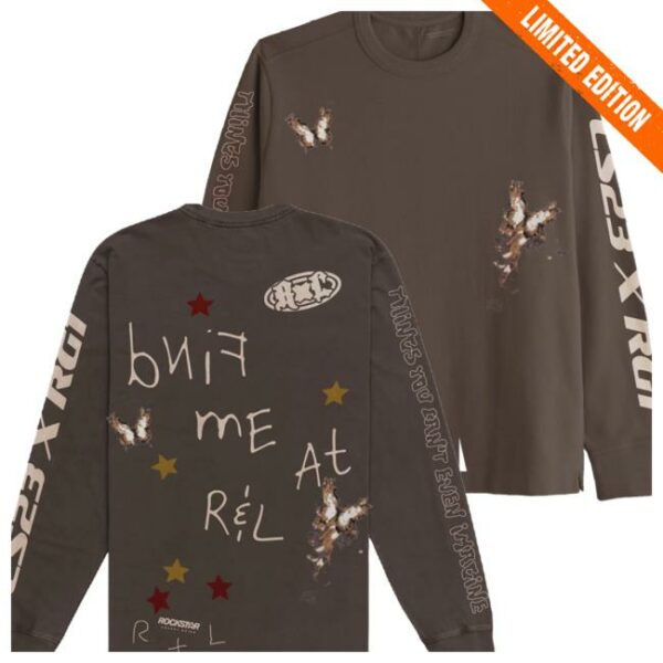 Reading And Leeds Festival Store Merch Bespoke Brown Long Sleeve T-Shirt