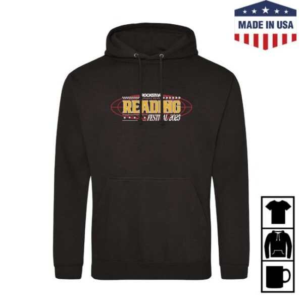 Reading And Leeds Festival Store Merch Reading 2025 Black Pullover Line-Up Hoodie