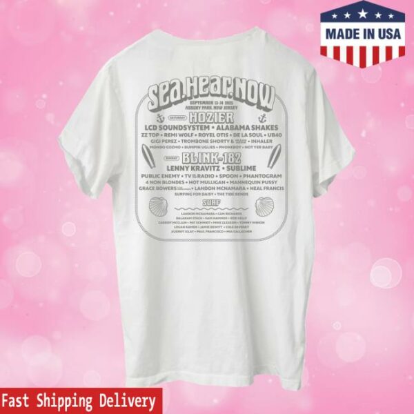 Sea Hear Now Festival Merch Store Skeleton Lineup Tee