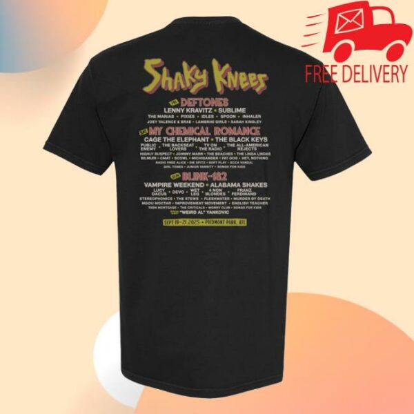 Shaky Knees Festival Store Merch Skeleton Punk Lineup Tee