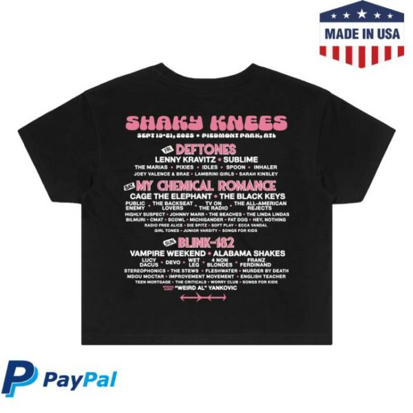 Shaky Knees Festival Store Merch Women’s Bunny Lineup Crop Tee