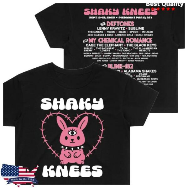 Shaky Knees Festival Store Merch Women’s Bunny Lineup Crop Tee