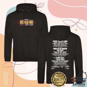 Reading And Leeds Festival Merch Store Reading 2025 Black Pullover Line-Up Hoodie