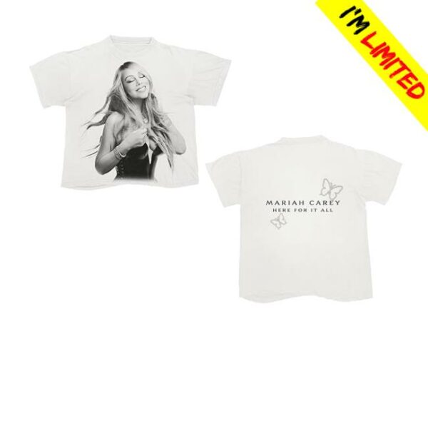Mariah Carey Merch Store Mariah Carey Here For It All White T-Shirt
