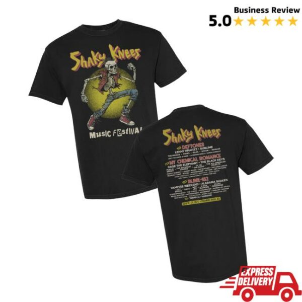 Shaky Knees Festival Merch Store Skeleton Punk Lineup Tee