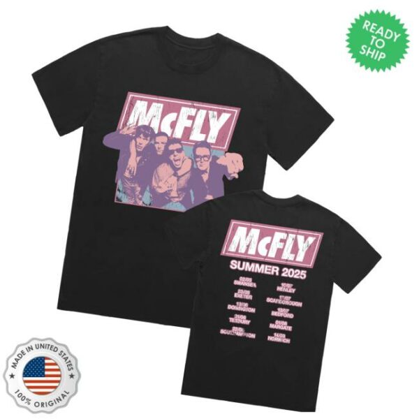 Mcfly Store Merch Summer 2025 Tour Black T-Shirt