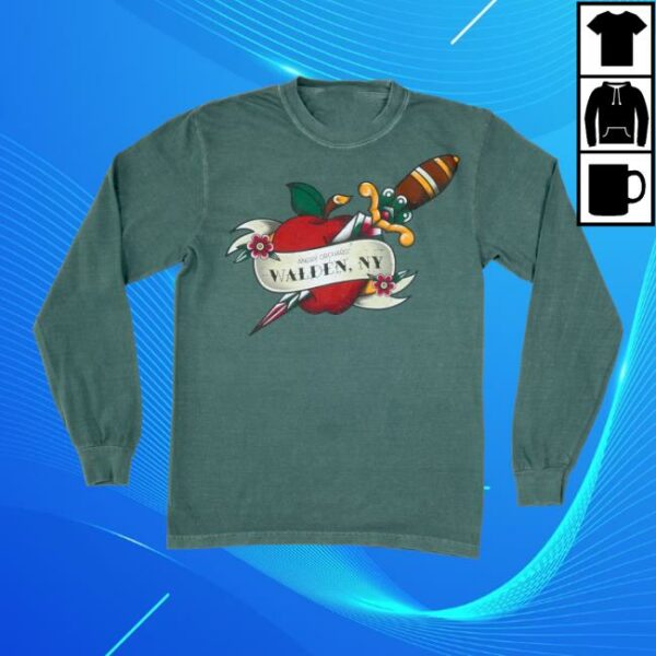 Angry Orchard Store Merch Green Apple Dagger Long Sleeve Tee