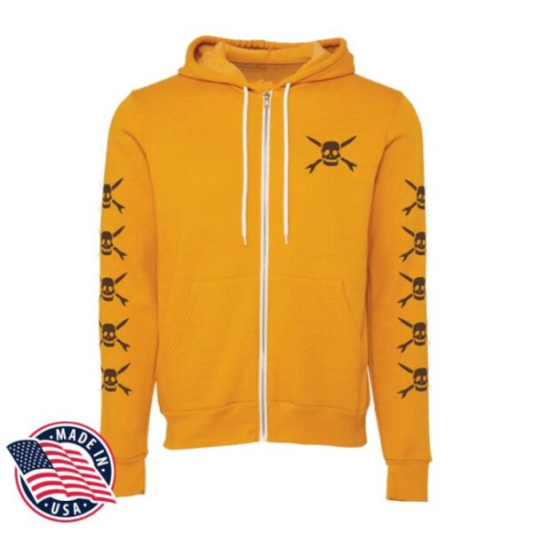 Pirates Press Records Store Merch Teenage Bottlerocket – Logo – Gold – Zip-Up Hoodie