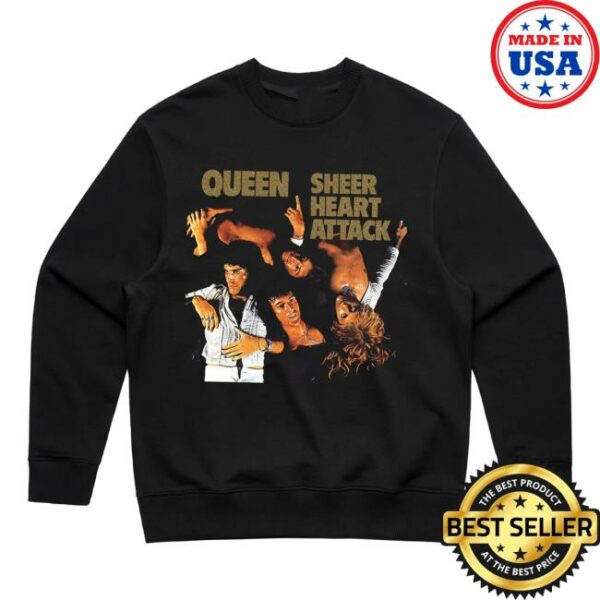 Queenonlinestore Merch Sheer Heart Attack 50Th Anniversary Black Sweatshirt