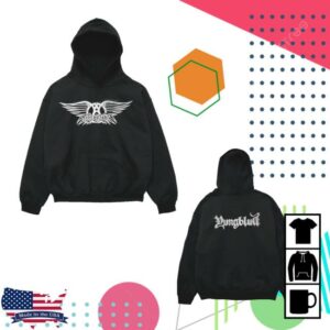 Aerosmith Store Merch Aerosmith And Yungblud One More Time Black Hoodie