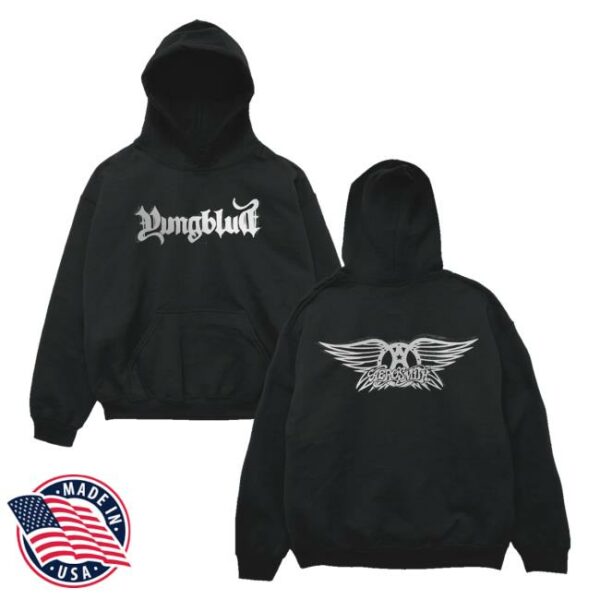 Yungblud Merch Store Aerosmith And Yungblud One More Time Black Hoodie