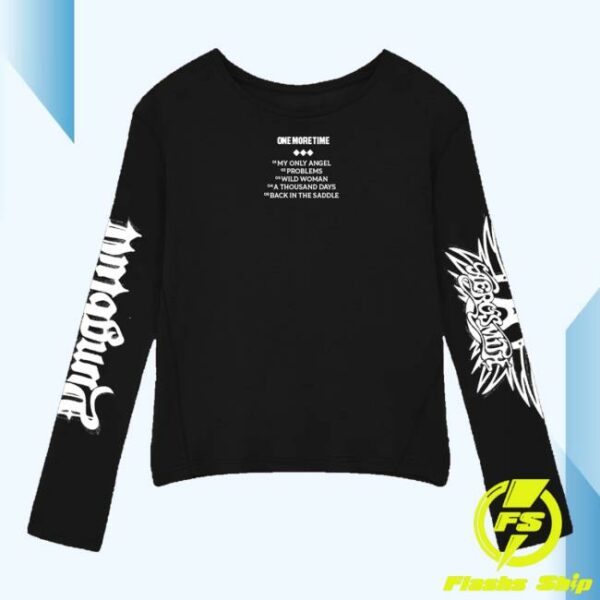 Yungblud Merch Store Aerosmith And Yungblud One More Time Black Longsleeve T-Shirt