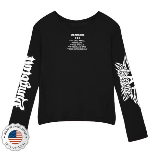 Yungblud Store Merch Aerosmith And Yungblud One More Time Black Long Sleeve T-Shirt
