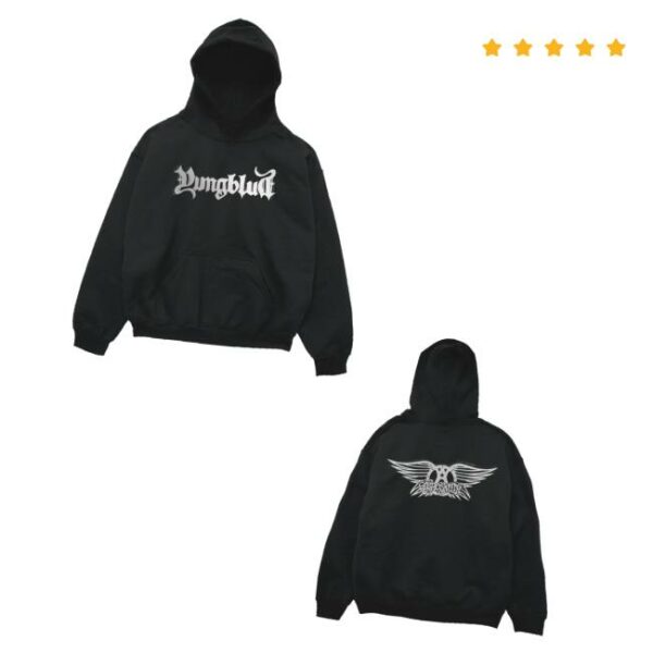 Yungblud Store Merch Aerosmith And Yungblud One More Time Black Hoodie